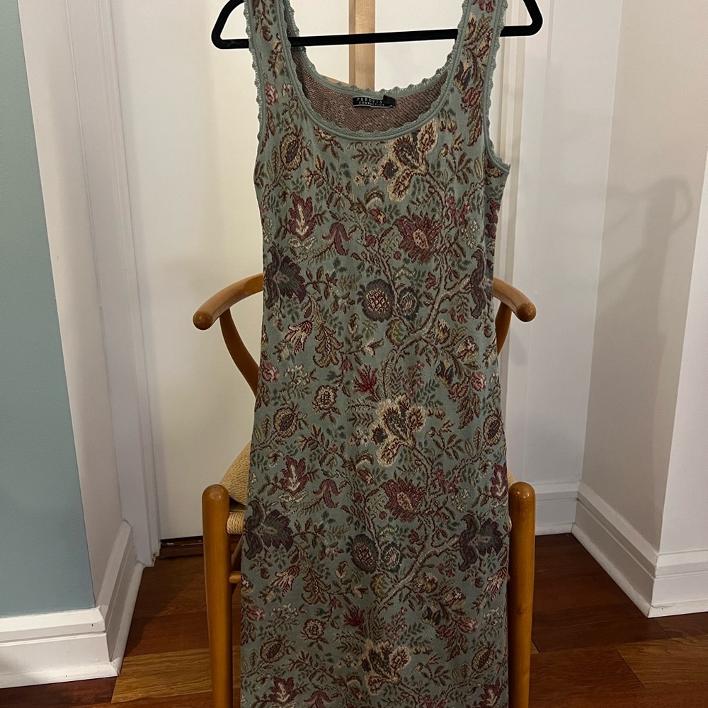 Peruvian Connection Floral Sleeveless Midi Dress - Blue and Red